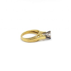 BAGUE EN OR JAUNE 18K & DIAMANT (0.55 CT) 5.54 G T.53