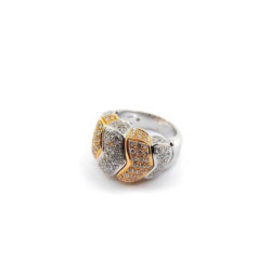 BAGUE DEUX ORS 18K DIAMANTS 17.06G T. 55