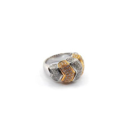 BAGUE DEUX ORS 18K DIAMANTS 17.06G T. 55