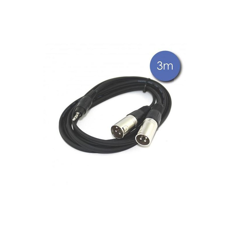 CABLE MINI JACK / 2XLR MALE 3M POWER CAB2119