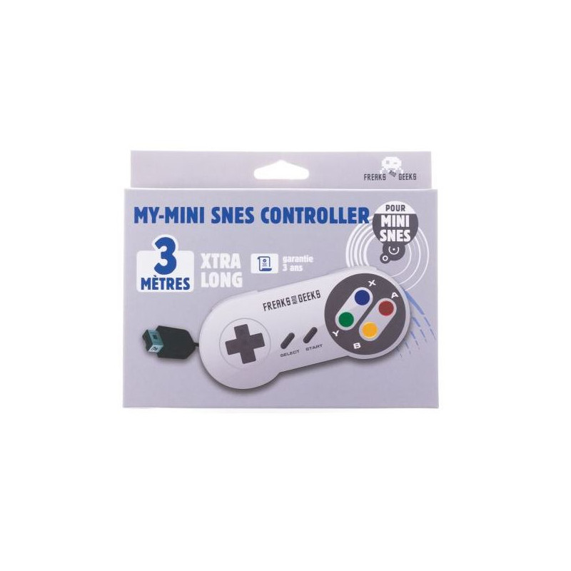 MANETTE FILAIRE 3M NINTENDO MINI SNES FILAIRE FREAKS AND GEEKS BLANC