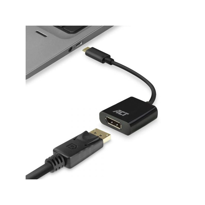 ACT AC7320 VIDEOKABEL-ADAPTER 015 M USB TYP-C DISPLAYPORT SCHWARZ AC7320