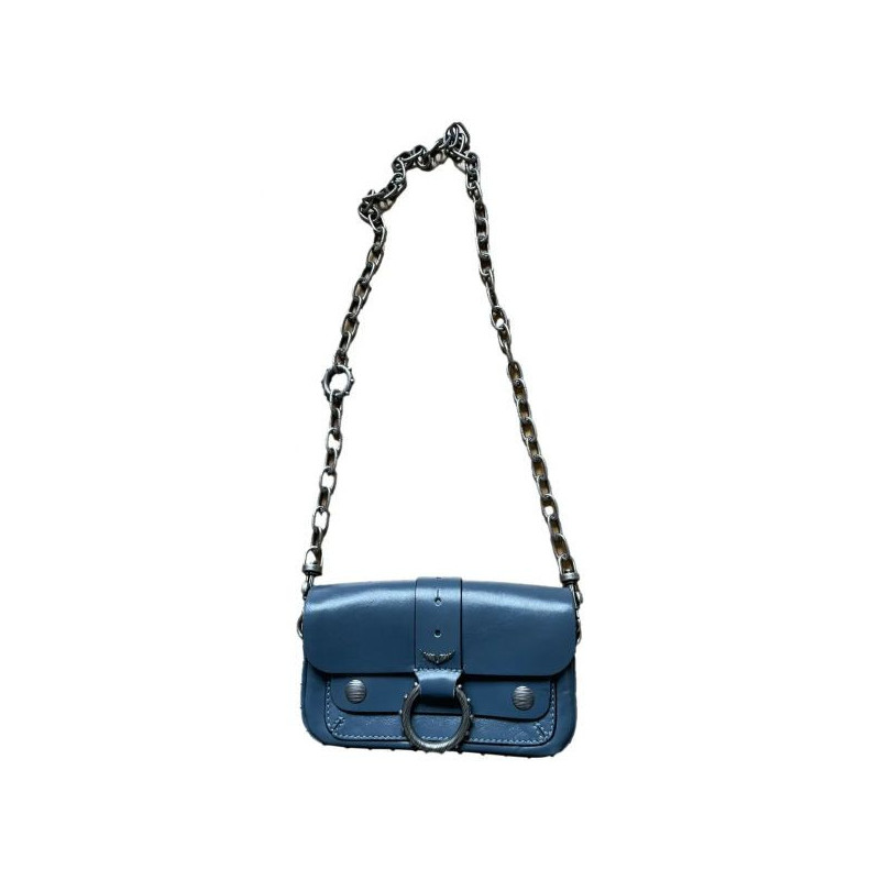 SAC ZADIG & VOLTAIRE CUIR KATE WALLET BLEU