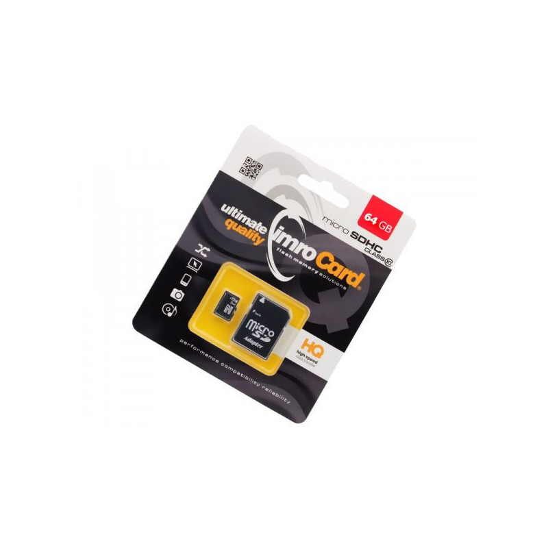 CARTE MEMOIRE MICRO SD 64 GB MICROSDHC ET ADAPTATEUR