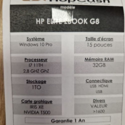 HP ELITE Z BOOK 820