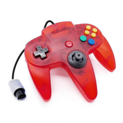 NINTENDO 64 ROUGE TRANSPARENTE JAPONAISE MANETTE NON OFFICIELLE