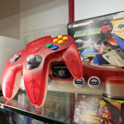 NINTENDO 64 ROUGE TRANSPARENTE JAPONAISE MANETTE NON OFFICIELLE