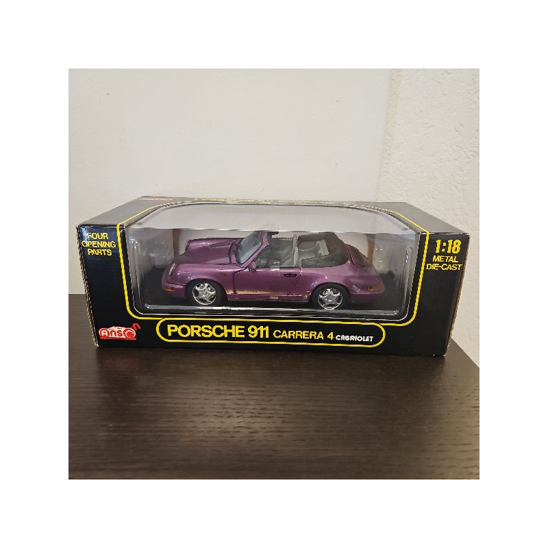 1/18 ANSON PORSCHE 911 CARRERA 4 CABRIOLET VIOLET