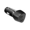 CHARGEUR VOITURE DOUBLE USB-C 40W POWER DELIVERY ELEGANT FORCELL NOIR CARBONE