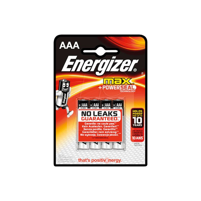 ENERGIZER MAX AAA BATTERIES - PACK OF 4