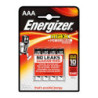 ENERGIZER MAX AAA BATTERIES - PACK OF 4