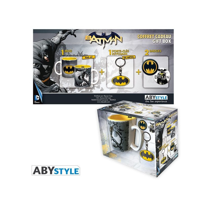 DC COMICS - MUG + KEYCHAINS + BADGES BATMAN GIFT BOX