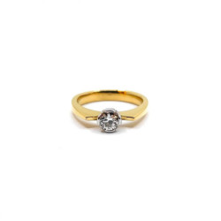 SOLITAIRE OR JAUNE 18K 4.89G DIAMANT 0.54CT