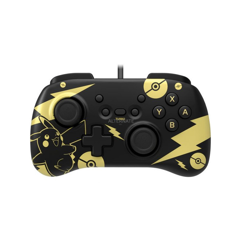 HORI - BLACK AND GOLD  POKEMON PIKACHU EDITION  NINTENDO SWITCH  MINI VIDEO GAME PAD