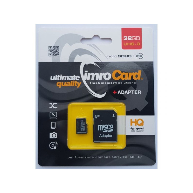 IMRO MICROSD10 32G UHS-3 ADP MEMORIA FLASH 32 GB MICROSDHC UHS-III CLASSE 10