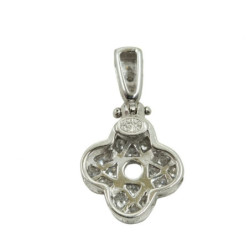 PENDENTIF OR BLANC TREFLE 18CT 3.39GRS