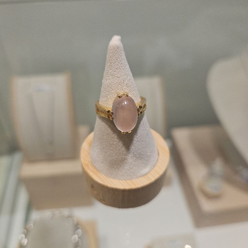 BAGUE OR 18K ET QUARTZ ROSE 4.76 GR