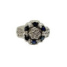 BAGUE OR BLANC 18CT DMT ET SAPHIR 7.5 GRS T57