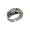 BAGUE OR BLANC 18CT DMT NOIR ET BLANC 8.13 GRS T55