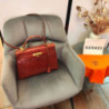 SAC A MAIN HERMES KELLY 32 CROCODILE COGNAC