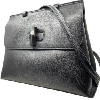 SAC GUCCI BAMBOO EN CUIR NOIR + BANDOULIERE 