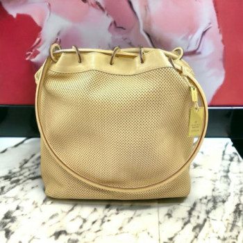 SAC GUCCI VINTAGE BEIGE CUIR DE VEAU SN (90644 / 001998) + DUSTBAG