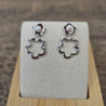 BOUCLES D OREILLES OR BLANC 18CTS AVEC PERLE CULTURE 4.75GRS 2.50CM