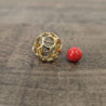 BOUCLES D OREILLES  CLIPS OR JAUNE 18CTS 2 BILLES CORAIL 10MM 13.41GRS GRAND MODELE