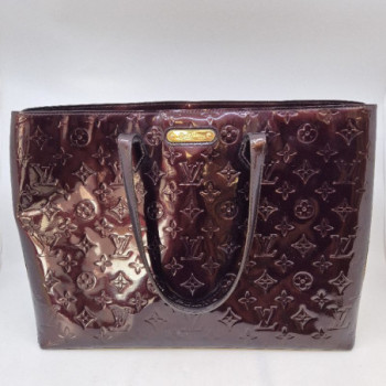 LOUIS VUITTON AMARANTE MONOGRAM VERNIS WILSHIRE MM BAG