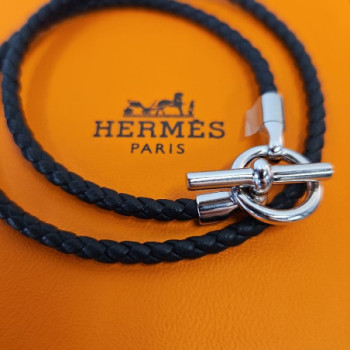 HERMES BRACELET GLEMAN DOUBLE TOUR NOIR