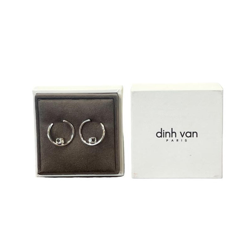 DINH VAN CREOLES LE CUBE DIAMANT  18CT OR BLANC 3.74