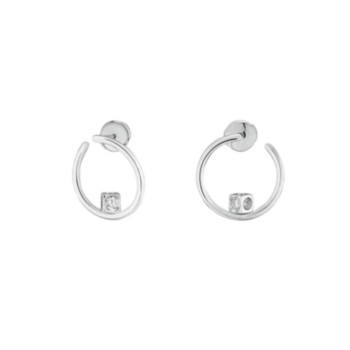 DINH VAN CREOLES LE CUBE DIAMANT  18CT OR BLANC 3.74