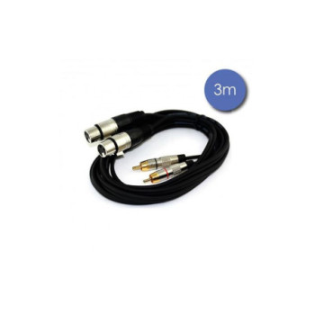 CABLE POWER 2RCA M   2XLR F CAB2068 3M